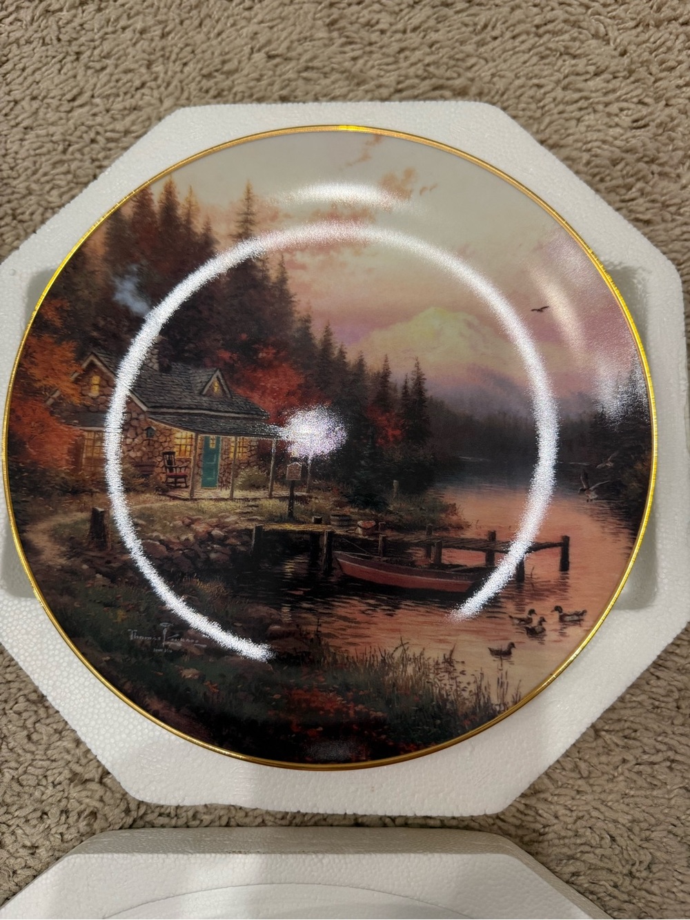 Thomas Kinkade End of a Perfect Day Bradford Exchange Collector Plate 12484C